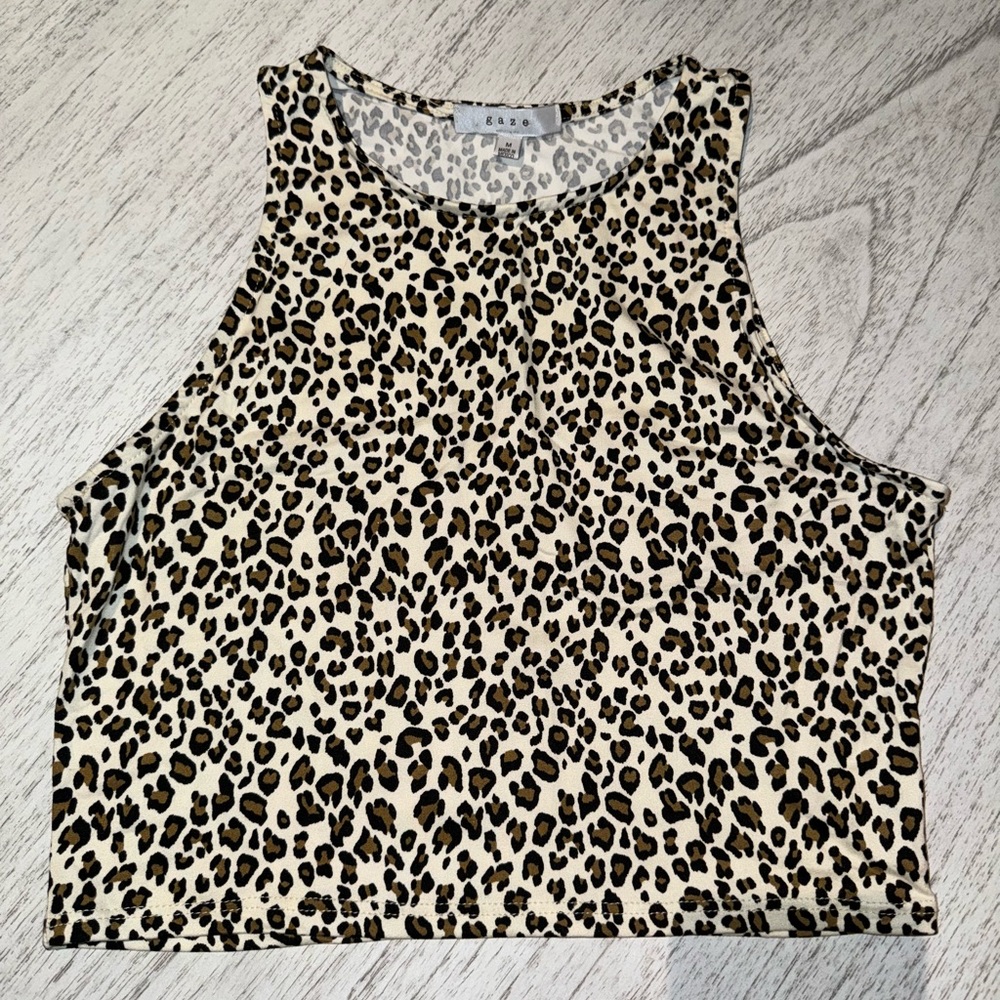 Cheetah print midi cropped tank